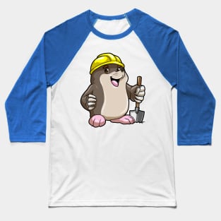 Mole with Helmet & Shovel Baseball T-Shirt